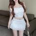 Ins Style Summer New Sweet Puff Sleeve Top Women's Ruffled Skirt Two-Piece Set_ecoleips.com