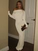Mozision One Shoulder Backless Sexy Maxi Dress Women Autumn Fashion Long Sleeve Ruched Bodycon Club Long Dresses Elegant Dress_ecoleips.com