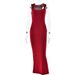 Fashion Women Solid Color Long Maxi Dress Square Neck Sleeveless Off Shoulder Sexy Elegant Slimming Bodycon Long Dress_ecoleips.com