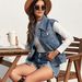 Women's Clothing Washed Classic Style Denim Vest Vest Top_ecoleips.com