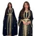Women's Fashion Dress With Belt And Headscarf, Velvet Two-piece Robe, New Muslin Style_ecoleips.com