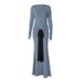 European And American Best-Selling Women's Clothing 2025 Early Autumn New Fashion Solid Color Ruched Waist Tie Long_ecoleips.com