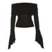 Aria Basics Aria Basics European And American Style 2024 Cross-border Autumn New Women's Clothing, Solid Color Slim-fit Fashion Off-shoulder_ecoleips.com