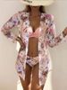 Verve New Style Three-Piece Swimsuit Cover-Up Women's Two-Piece Sexy Lace Bikini_ecoleips.com