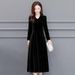Cross-border High-end Velvet Stylish Autumn And Winter For Mothers, Cheongsam-style, Tummy-concealing, Elegant,_ecoleips.com