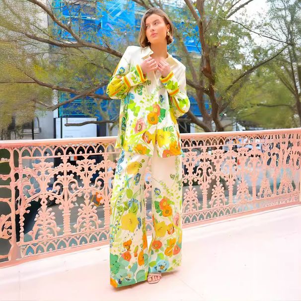 Women's Clothing Fashion Personality Printing Lace Up Color Matching Holiday Leisure Tether Suit_ecoleips.com