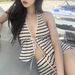 Korean Style Women's Swimsuit High End Two Piece Striped Bikini Sexy Alluring Hot Springs Suitable Small Busts Foreign Trade Cross Border_ecoleips.com