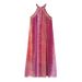 Women's Clothing Autumn New Beaded Loose Long Tie Dye Dress_ecoleips.com