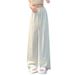 Suitable For All Seasons Blue Lace Cotton Wide-Leg For Women Summer Linen Guangzhou Thirteen Lines Dopamine Pure Relaxed Feel Wutong Pants_ecoleips.com