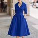 Temperament Formal Waist Dress Skinny Elegant Long-sleeved Long Dress_ecoleips.com