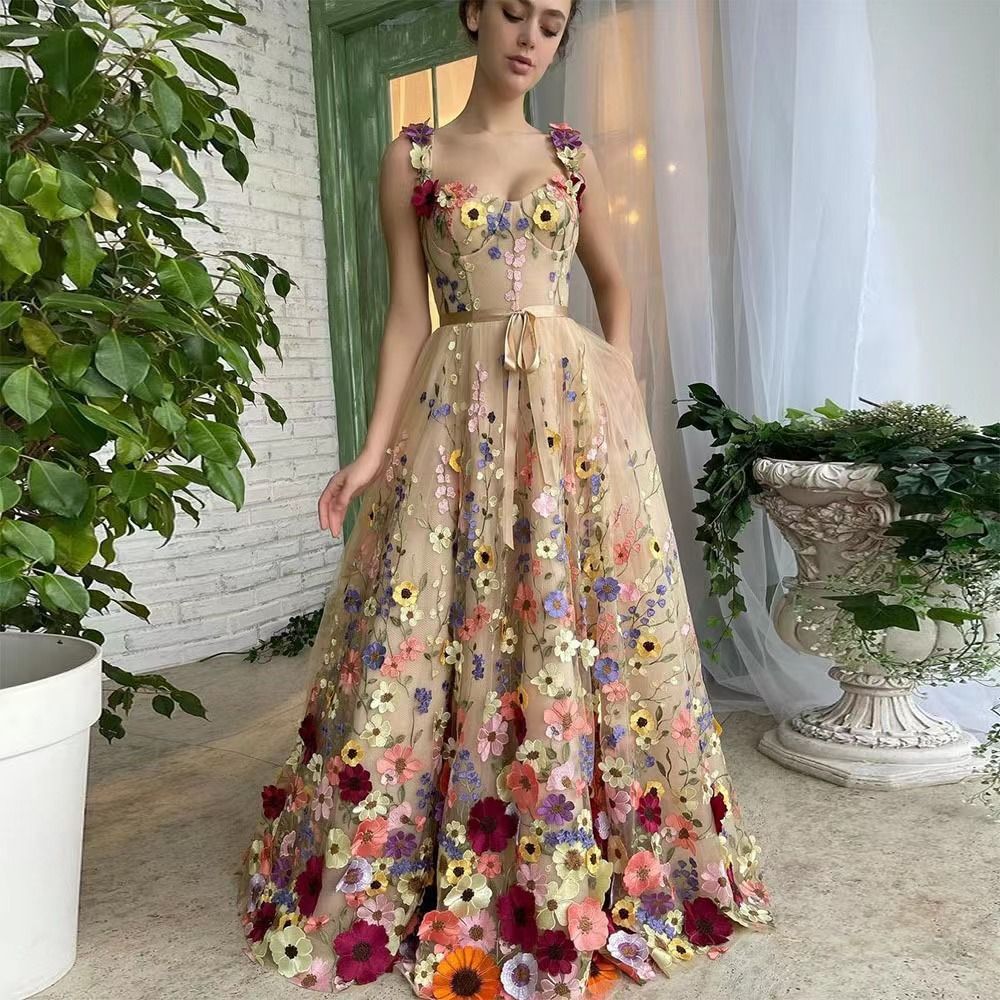 women's three-dimensional flower fashion embroidered flower hip sexy dress_ecoleips.com