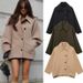 Women's Clothing Autumn And Winter Retro Woolen Coat Lapel Loose Fur Coat_ecoleips.com