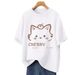 Women's Casual Oversized T-Shirt Short Sleeve Fashion Cartoon Print Longline Tee Loose Fit Daily Top for Spring Summer_ecoleips.com
