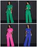Women's Clothing New Fashion Casual Pocket Short Sleeved Top Plus Straight Trousers Suit_ecoleips.com