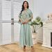 Women's Clothing Middle East Saudi Robe Dubai Travel Party New Rope Embroidery Elegant Long Sleeved Dress Abaya_ecoleips.com
