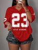  Casual Minimalist Letter NO.23 Graphic T-Shirt For Women Summer Sports Jersey Suitable For Basketball Games Y2k Ladies Clothes_ecoleips.com