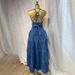 Women's Clothing Women's Summer New Sexy Fashion V Neck Suspender Back Strap Denim Dress Cake Long Skirt_ecoleips.com