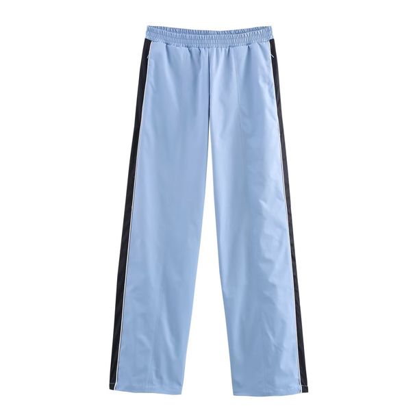 Women's Clothing Spring European And American Stand Up Collar Color Matching Cardigan Jacket Coat Casual Pants Trousers Fashion Suit_ecoleips.com