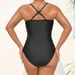 Women's Modest One-Piece Swimsuit Black High-Neck Conservative Bathing Suit Removable Padding Full Back Coverage S-XL_ecoleips.com