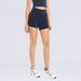 Summer New Solid Color Yoga Shorts High Waist, Hip Lift, Tight And Elastic Training Nude Sports 3/4 Pants For Women_ecoleips.com
