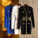 Women's Clothing New Style Bright Silk Stitching High Quality Long Sleeved Waist Knitted Dress_ecoleips.com