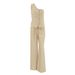 Women's Commuter Fashion Khaki Off-shoulder Cotton and Linen Vest Trousers Two-piece Set _ecoleips.com