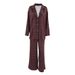 Brown Satin Comfortable Skin-Friendly Printed Long-Sleeve Long-Pants Pajama Set European And American Autumn New_ecoleips.com