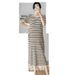 Summer New Korean Fashion Striped Maternity Knitted Dress_ecoleips.com