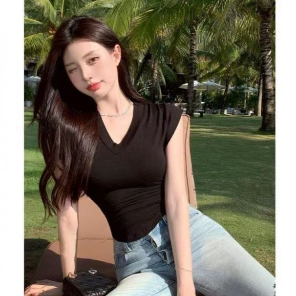 Pure Desire Set Hot Girl Sexy Slim Sleeveless Base Shirt Outerwear Women High Waist Little Mom Style Professional Outfit_ecoleips.com