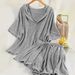 Women's Casual Sports Suit Summer Style Loose Fit Fashionable Hooded Top And Pants Two Piece Set Hong Kong Style Short Sleeved Skirt_ecoleips.com