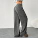 Women's High-Waisted Drawstring Lounge Pants Elastic Waistband Wide Leg Comfortable Casual Trousers_ecoleips.com