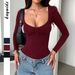 DiYun European And American Y2K Yoga Style High Elasticity Long Sleeve Hot Girl Tank Top T-Shirt Women's Clothing 2025_ecoleips.com