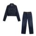 XX Women's Fashionable Casual Loose Denim Jacket And Pants Set New Spring Styles 26_ecoleips.com