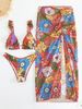 Women's Floral Bikini Set - Sexy 3-Piece Swimwear With Adjustable Triangle Top & Sheer Beach Cover-Up, Quick-Dry Fabric For Pool & Vacation_ecoleips.com