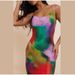 2023 European And American Cross-border Russian Best-selling Printed Pleated Slim-fit Suspender Dress HY009_ecoleips.com