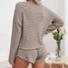 Summer Women's Long Sleeve Top And Shorts Set Casual Home Wear Sports Outfit_ecoleips.com