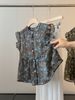 Women's Fashionable Floral Print Blouse Loose Fit Summer 2026 Style Chic And Youthful Thin Top with Flutter Sleeves_ecoleips.com