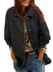 Women's Oversized Boyfriend Denim Jacket Button Down Long Sleeve Two Piece Casual Outerwear_ecoleips.com
