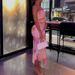 Pink Printed Strapless Irregular Dress Summer Chiffon Off Shoulder Women's Party Dress 2026 Casual Pleated Slim Fit Long Dress_ecoleips.com