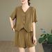 Plus Size Casual Fashion Age-Reducing Cotton Linen Women's Summer Outfit For Chubby MM Slimming Short_ecoleips.com