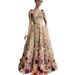 Voya Women's European And American New Style Women's Fashion Three-Dimensional Flower Fashionable And Elegant Dress_ecoleips.com