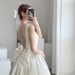 Satin Light Wedding Dress 2025 New Socialite Banquet Party Graduation Travel Photography Simple Petite Dress_ecoleips.com
