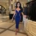Verve Women's Hollow Out Low-Cut Dress New Tight-Fitting Backless Bandage Gown_ecoleips.com