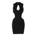 Sexy Backless Spliced Butterfly Metal Decoration Short Dress European American Street Style Hot Girl Hollow out Detail_ecoleips.com