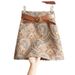 Vintage-Inspired High Waist A-Line Skirt – Elegant Brown Bodycon Pencil Skirt For Women_ecoleips.com