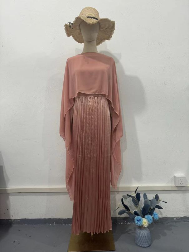 Women's Clothing Autumn New Pink Pleated Temperament Waist Long Sleeved Dress Suit For Women_ecoleips.com