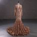 Women's Clothing Temperament Party V Neck Sequin Banquet Hip Wrapped Fishtail Trailing Evening Dress Royal Blue Dress_ecoleips.com