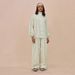 Voya Spring New Apricot Stand Up Collar Sports Suit Women's Loose Casual Long Sleeved Top Wide Leg Pants Two-piece Set_ecoleips.com