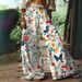 Women's Clothing Linen Loose Elastic Waist Pocket Women's Straight Casual Pants_ecoleips.com