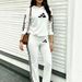 Women's Black And White Striped Hooded Pants Suit Long Sleeved Street Style Autumn/Winter Set European American Cross Border Print_ecoleips.com